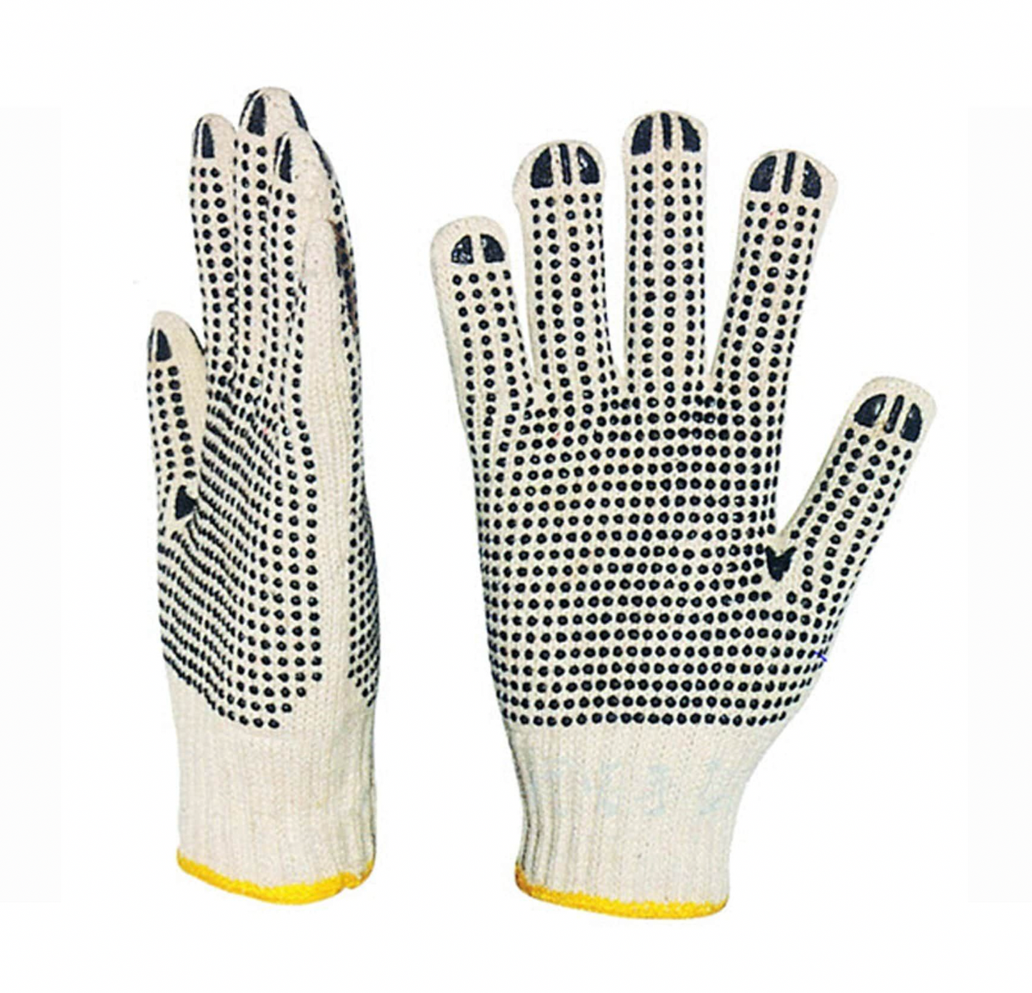 Knitted Gloves, With PVC Dots on Both Sides, 12 Pairs / Bag