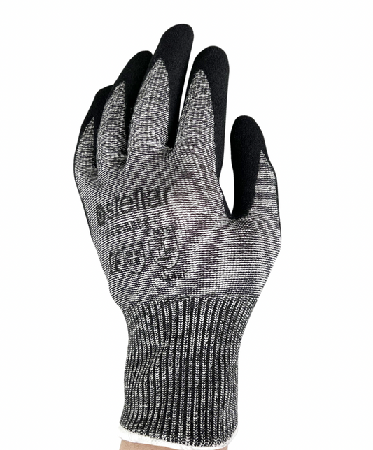 Grey Nitrile Coated Gloves, Cut Level 6 12 pairs/Bag