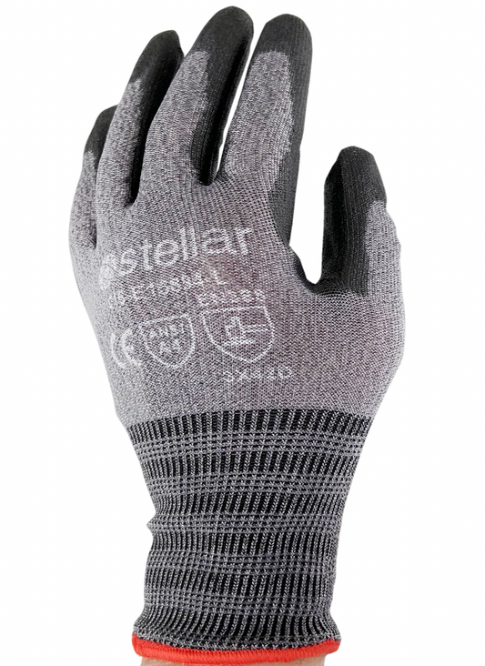 Black PU Coated Gloves, Cut Level 4, 12 per Bag